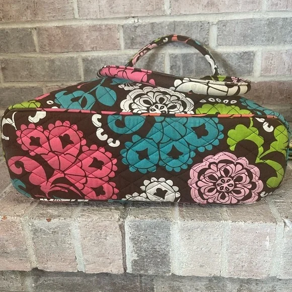 Vera Bradley Brown and Pink Floral Shoulder Bag - Picture 9 of 11